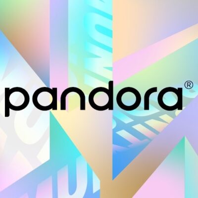 Pandora Ads. colourful collage with the Pandora logo in the centre. This image is used to illustrate the article “Maximising Pandora Ads with Expert Voice Overs".